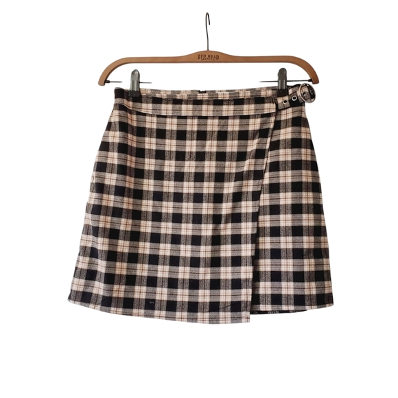 Hollister Clueless Preppy Academia Plaid High Rise 90s Wrap Skirt M - Picture 3 of 7